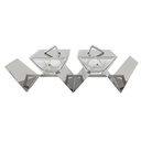 Craquele Double Snack Holder with Lids