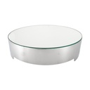Sarezzo Stainless Steel Cake Plate with Mirrored Glass - 37cm
