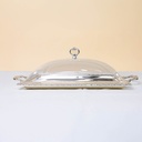 Silver Rectangular Tray with Clear Cover - 310×565mm