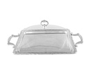 Silver Rectangular Tray with Clear Cover - 350*245mm