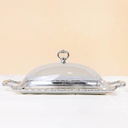 Silver Rectangular Tray with Clear Cover - 350*245mm