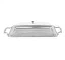 Silver Rectangular Tray with Clear Cover - 570*205mm
