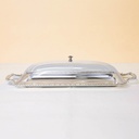 Silver Rectangular Tray with Clear Cover - 570*205mm