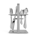 Flower PVC Mirror Cutlery Set with Stand - 24pcs