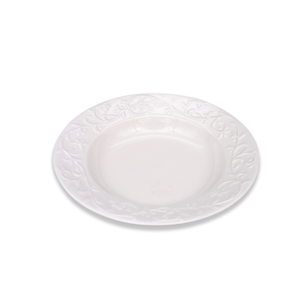 Flowers White Soup Plate - 9"