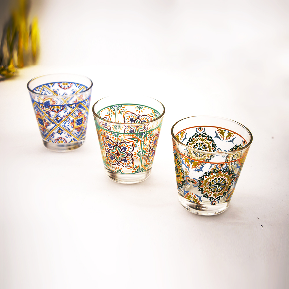 Nadia Moroccan Pattern Water Glass Set - 3 x 250ml