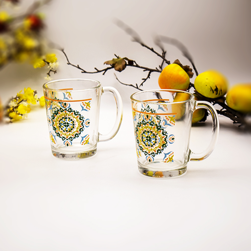 طقم أكواب ناديا بنقش مغربي - قطعتين