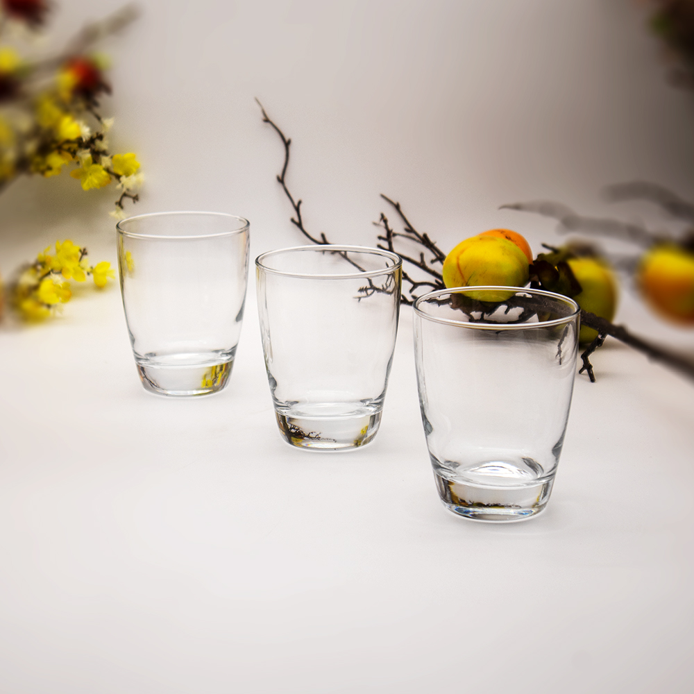 Domino Water Tumbler Clear Glass Set - 3pcs
