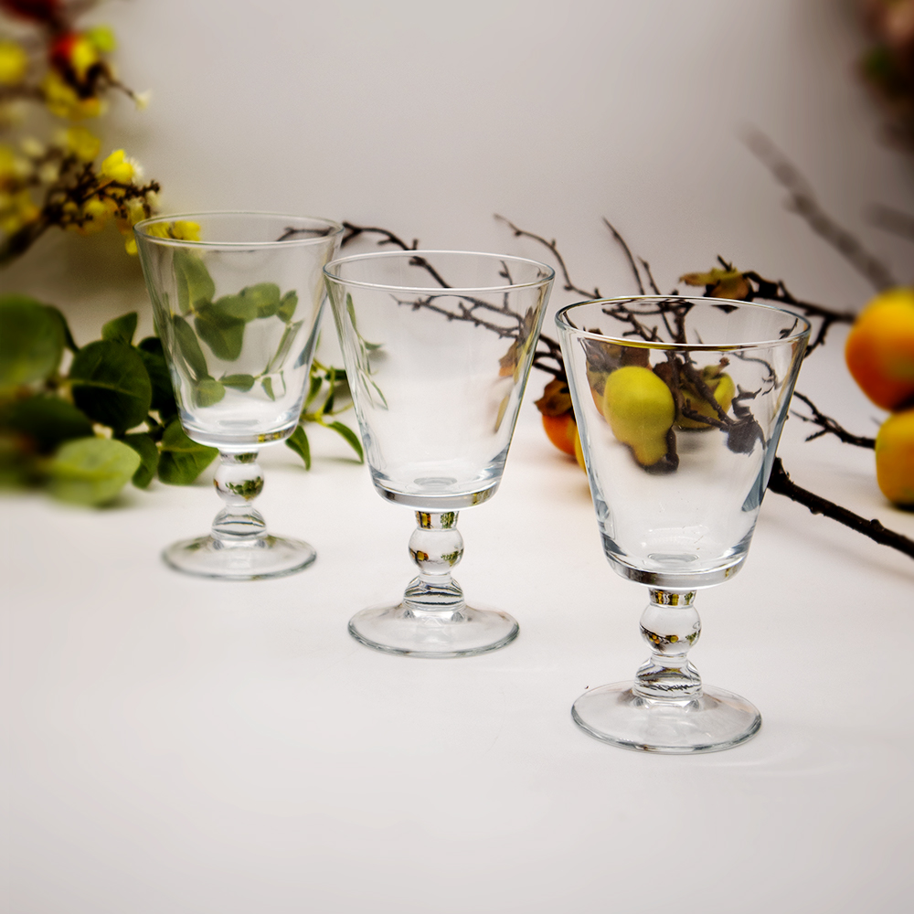 طقم أكواب شفاف بقاعدة روبينز - 3 قطع