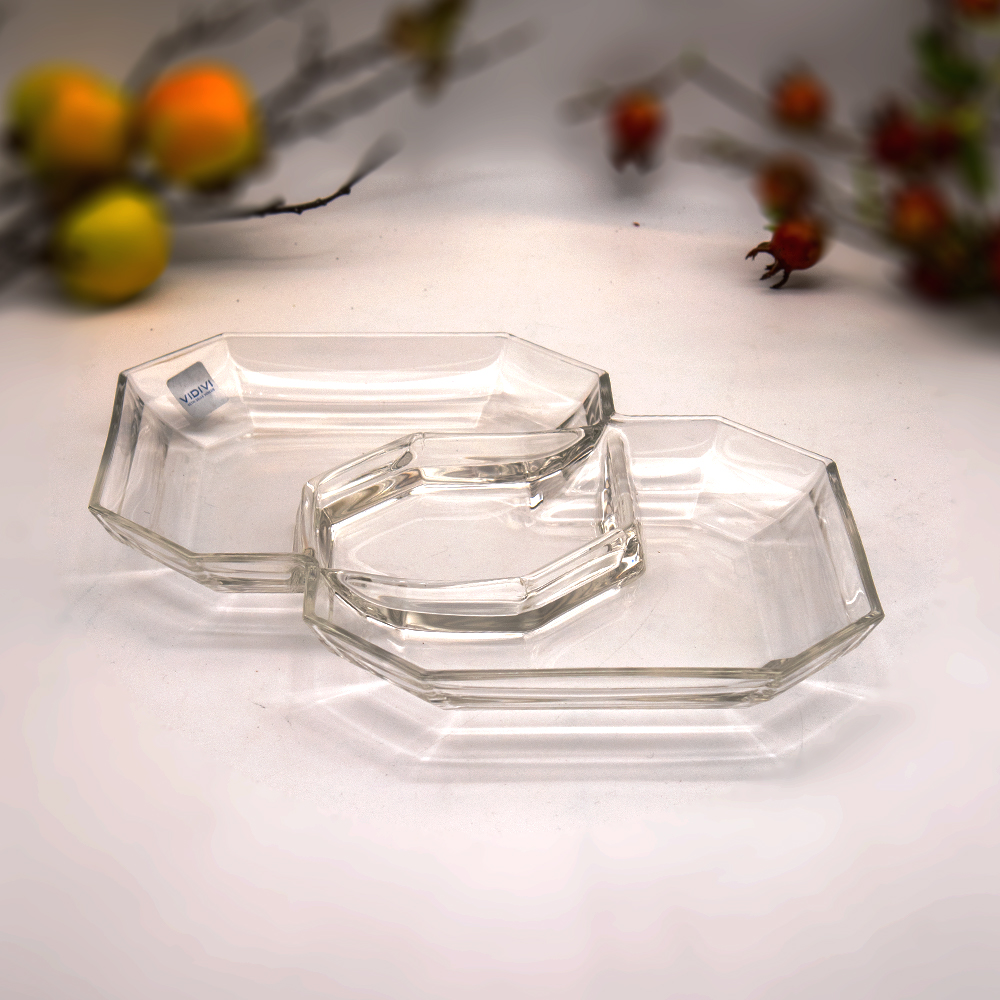 Canova Glass 3 Compartment Snack Plate - Clear