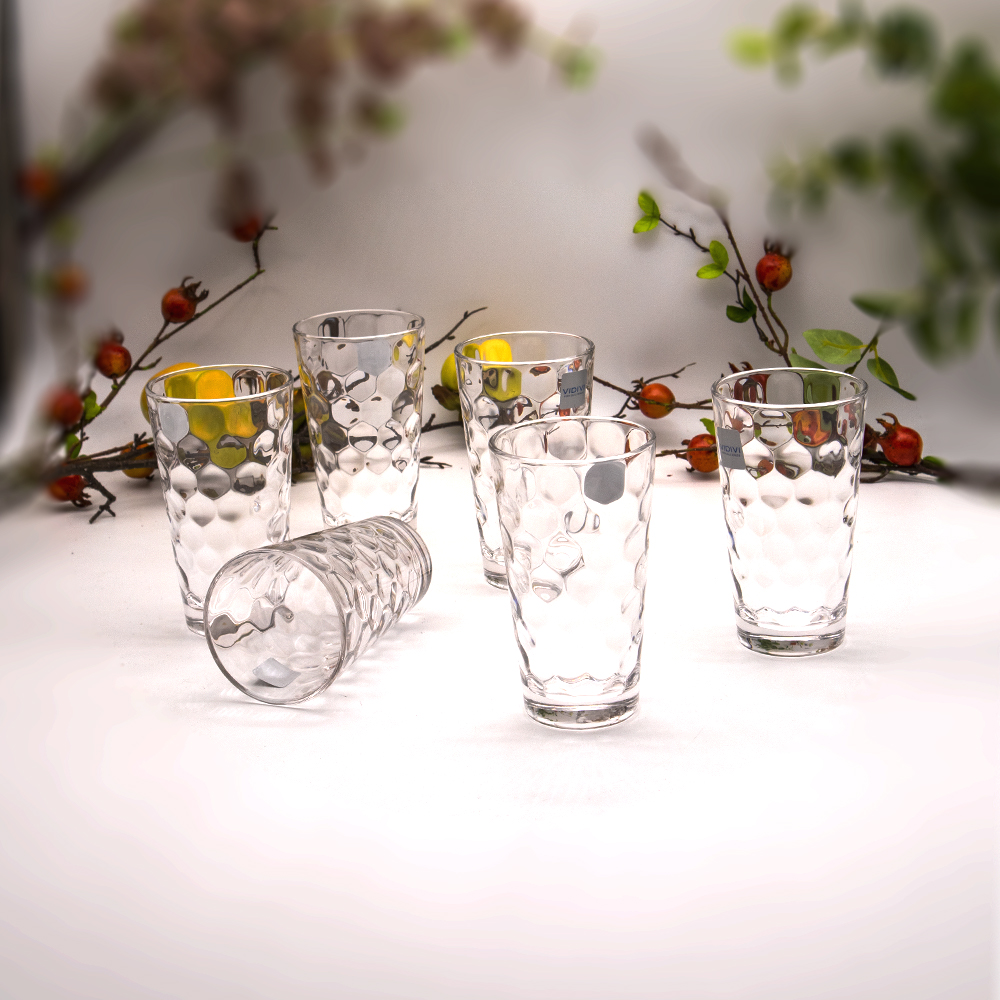 Honey Tumbler Glass Cup Set - 6pcs