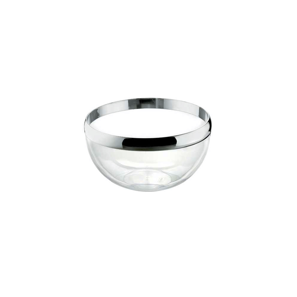 Look Clear Silver Rim Salad Bowl - 12cm