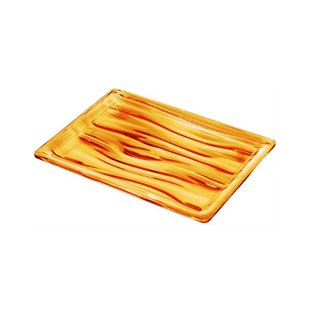 صينية تقديم اكوا  كبيرة بشكل مستطيل - برتقالي