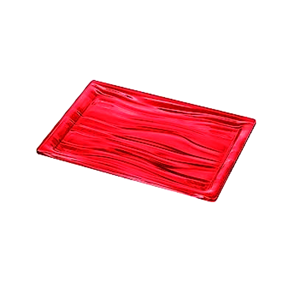 Aqua Medium Rectangular Tray - Red