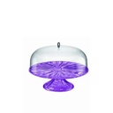 Big Cake Stand With Dome - Purple