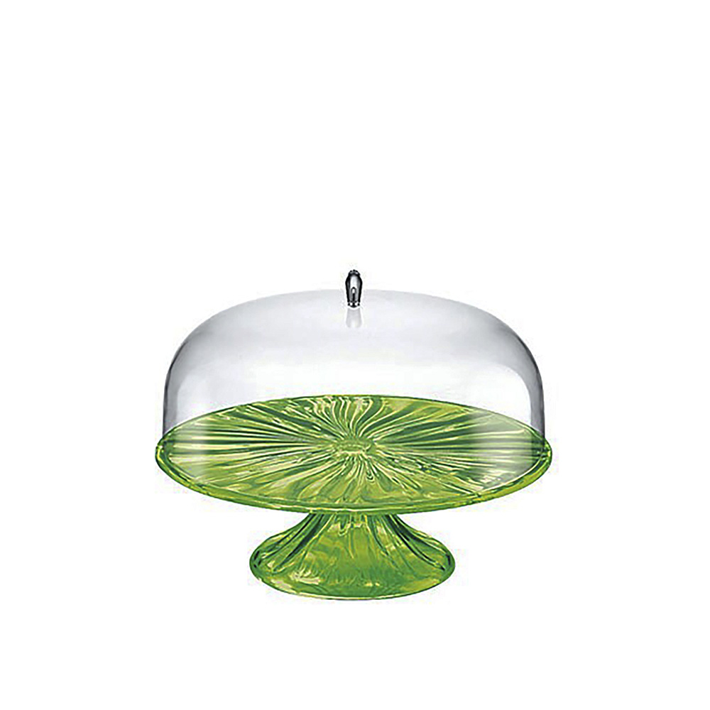 Big Cake Stand With Dome - Green