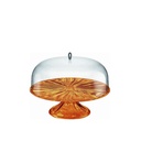 Big Cake Stand With Dome - Orange