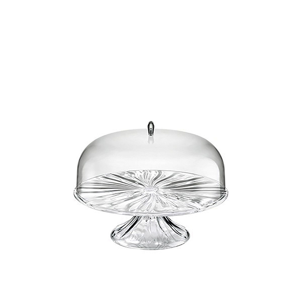 Aqua Cake Stand with Dome Clear - 27cm