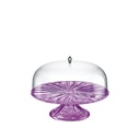 Aqua Cake Stand with Dome Lilac - 27cm