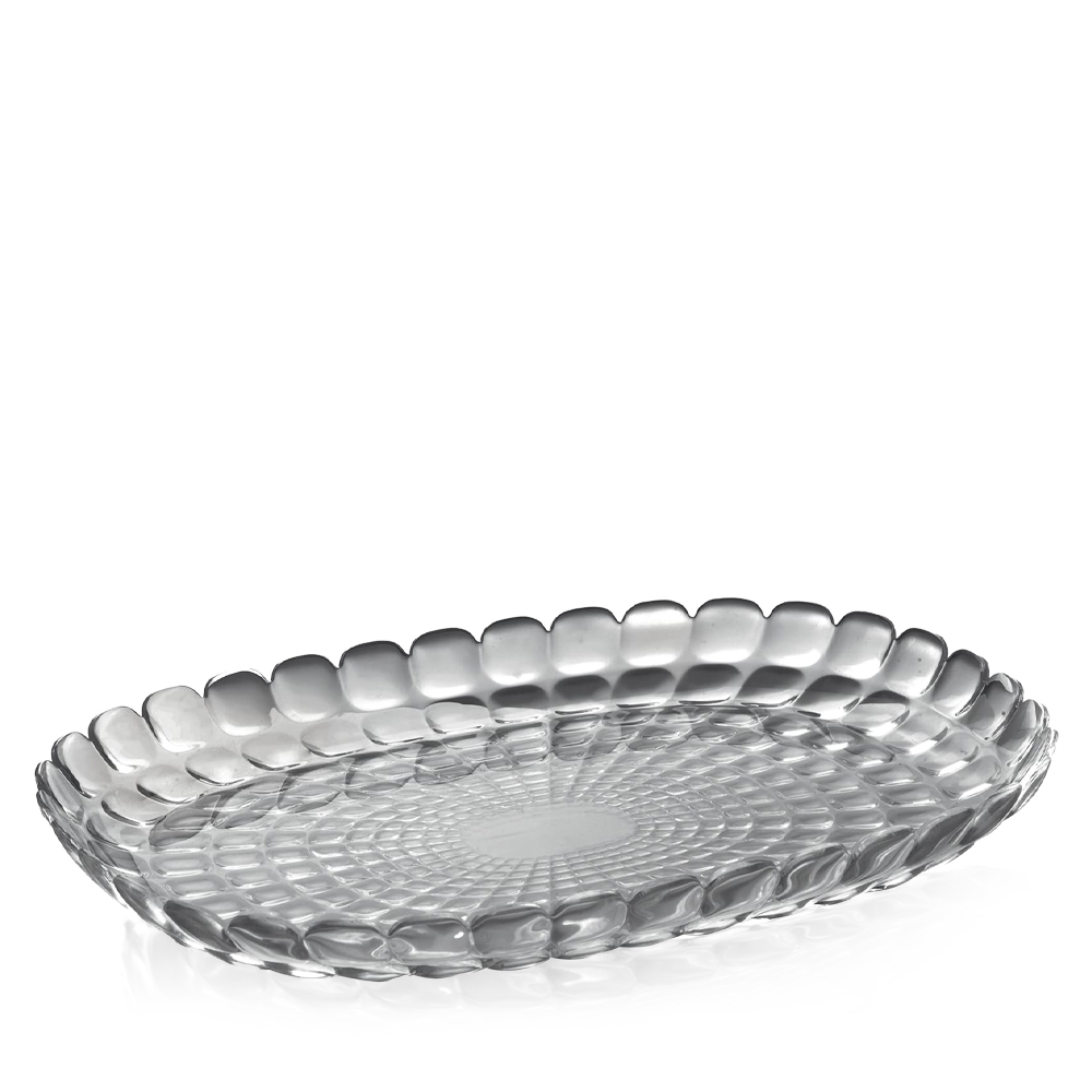 Tiffany Medium Oval Tray - Transparent Grey 