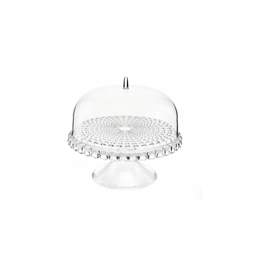 Small Cake Stand With Dome Tiffany - Grey