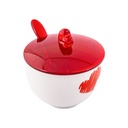 Love Sugar Bowl With Teaspoon - Red