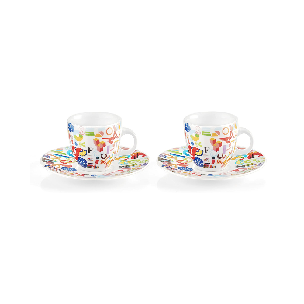 Alphabet Espresso Cups Set - 2 Pieces