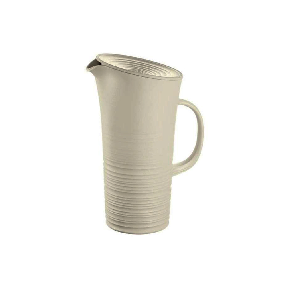Tierra Pitcher With Lid - Clay