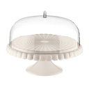 Tiffany Cake Stand With Dome - White