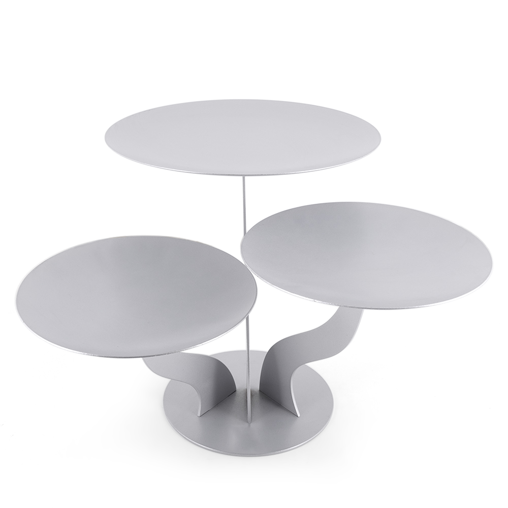 Stainless Steel Stand with 3 Plates - Silver
