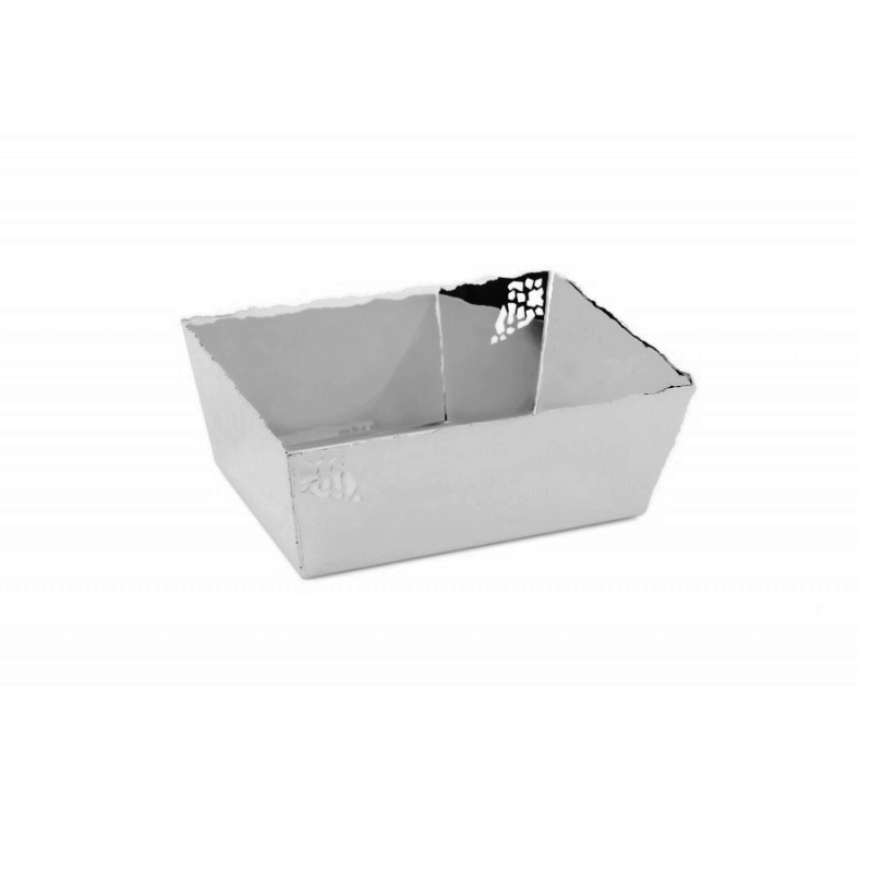 Stainless Steel Cutout Basket - Silver