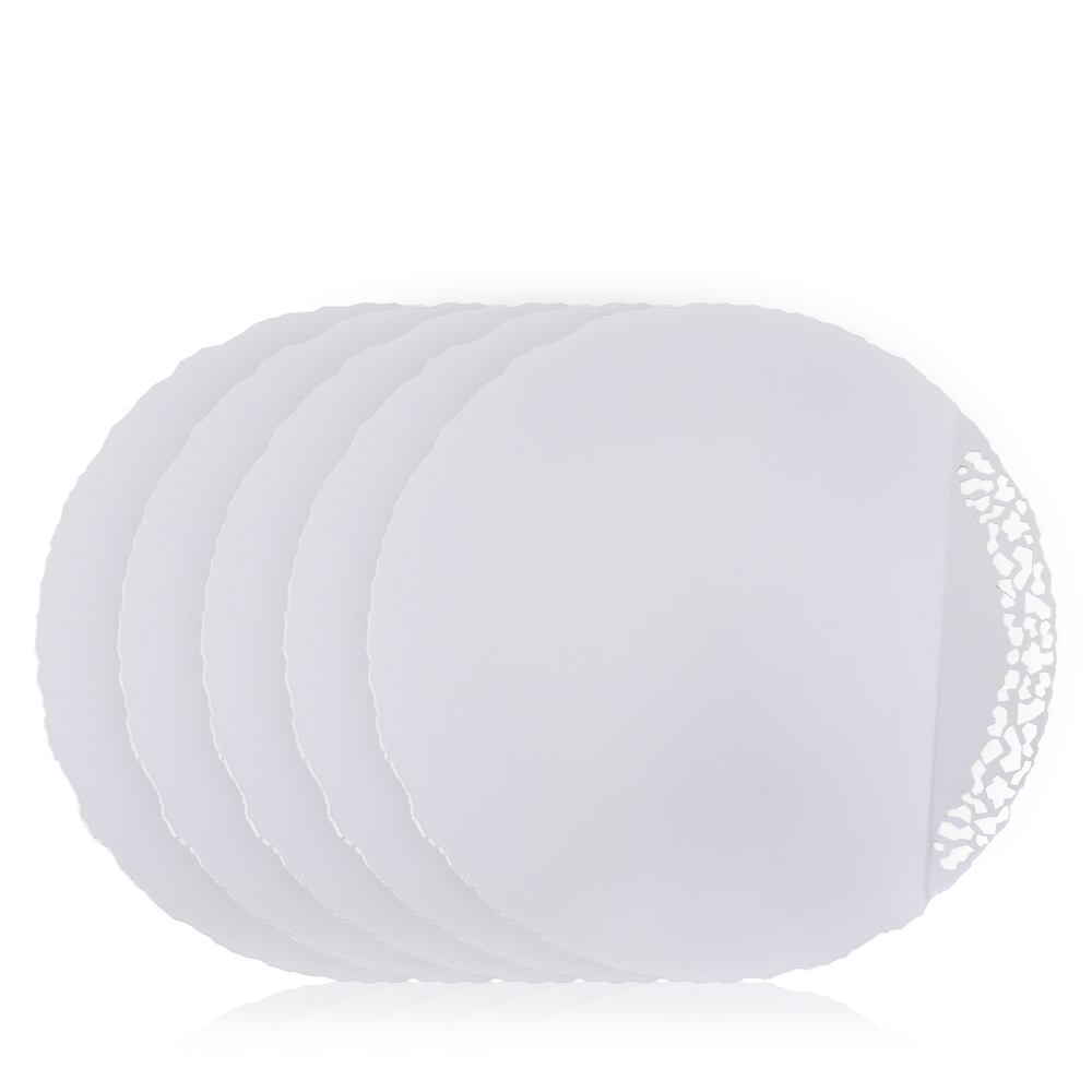 Silver Round Platter Set - 5pcs