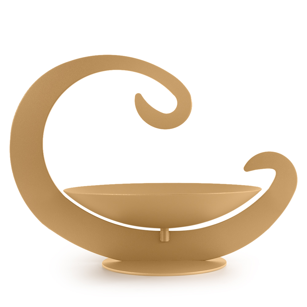 Round Centerpiece with Holder 28cm - Matte Gold