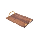 Canaletto Wood Tray with Matte Gold Handles