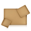 Cutout Edges Rectangular Tray - Matte Gold