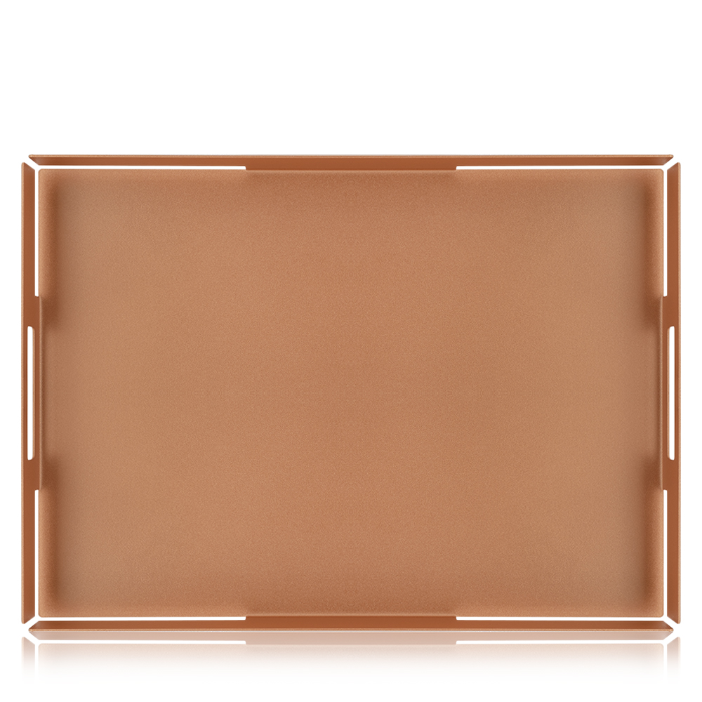 Rectangular Raised Rim Tray - Matte Rose Gold