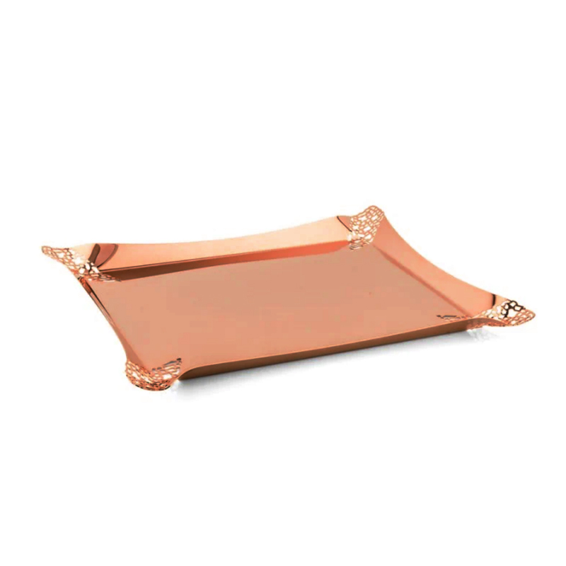 Rectangular Mirror Tray - Rose Gold