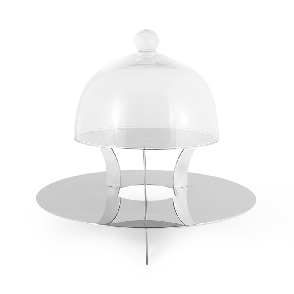 Stand with 2 Plates & Glass Dome