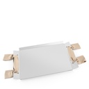 Stainless Steel Tray with Beige Linen Handles