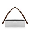 حامل أكياس الشاي ستانلس ستيل بمقبض بني