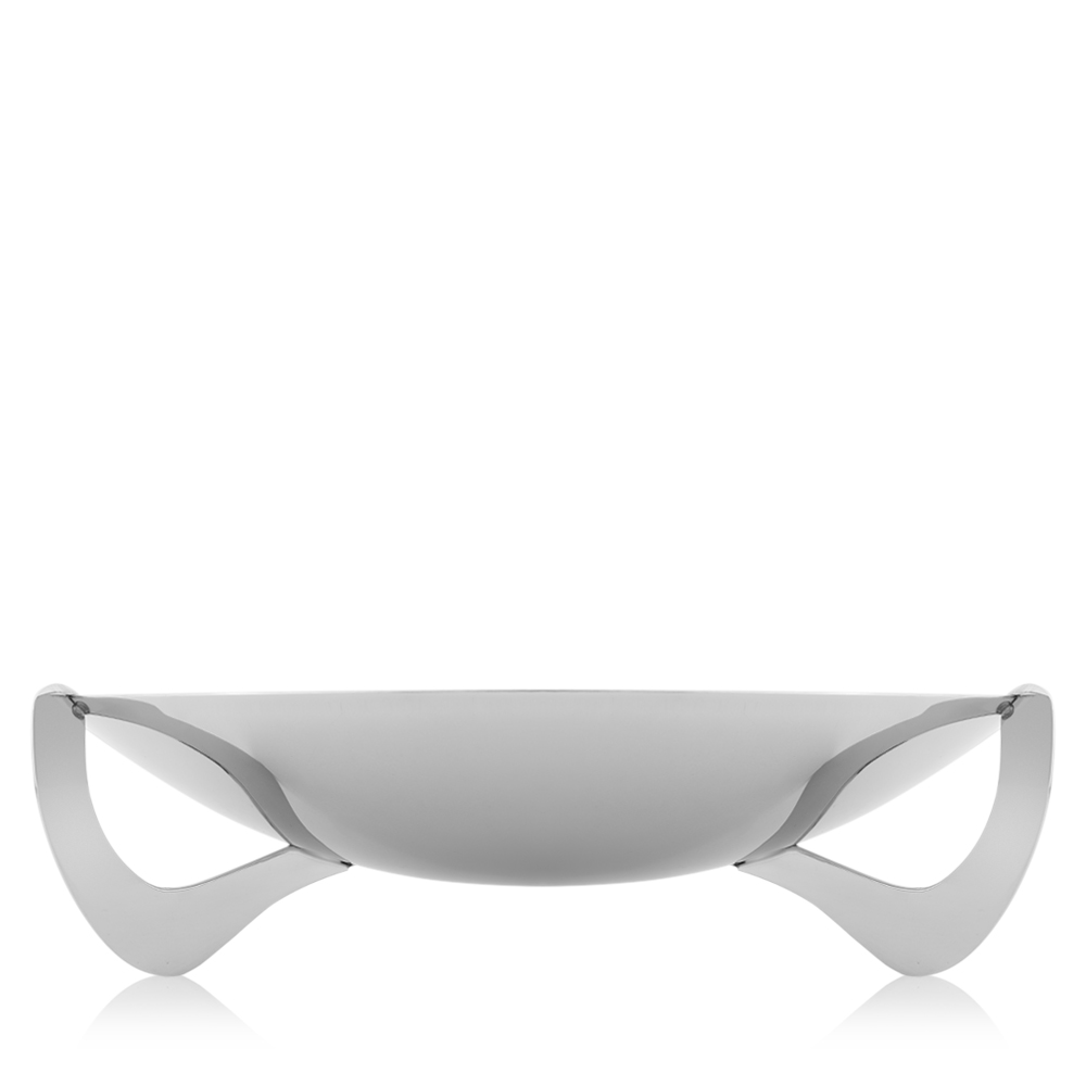 صحن تقديم فاكهة من الستانلس ستيل بشكل مستدير - 36 سم