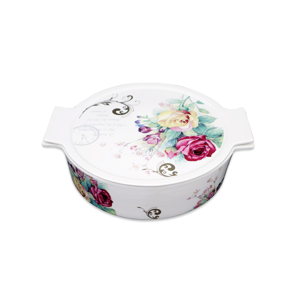 Flowers Round Casserole with Cover - 32cm