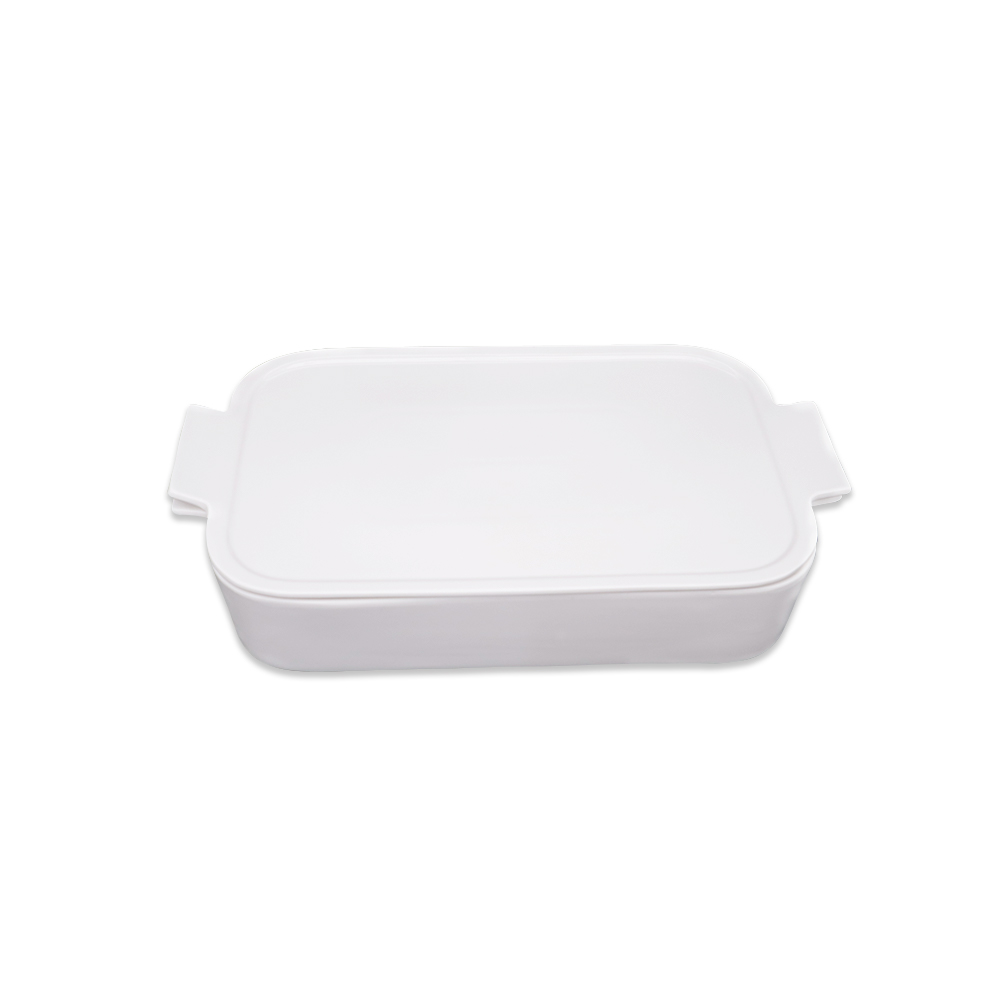Plain Rectangular Casserole Cover White - 35cm
