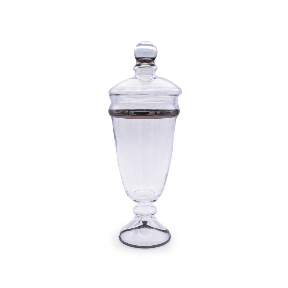 Dalia Platinium Jar With Stand & Lid