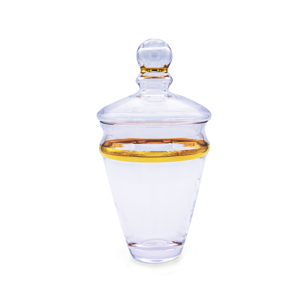 Dalia Gold Jar with Lid