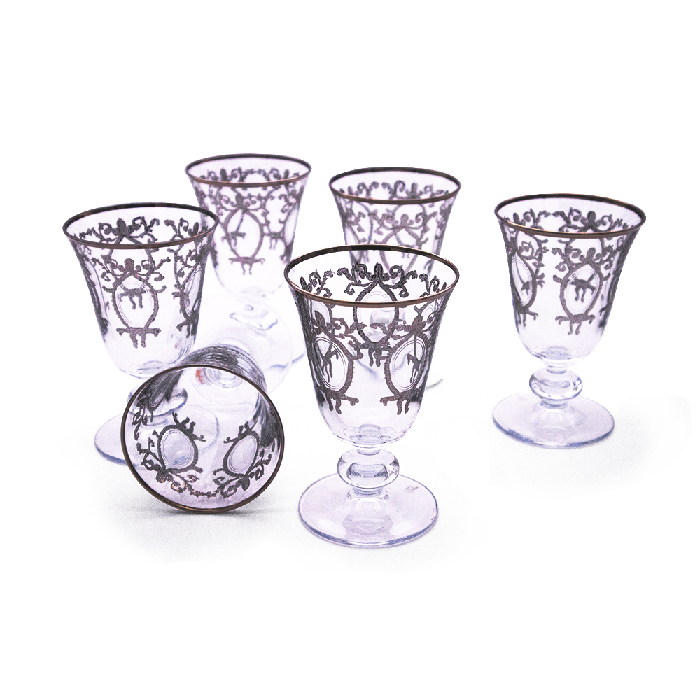Helena Platinum Stemware Glass Set - 6pcs