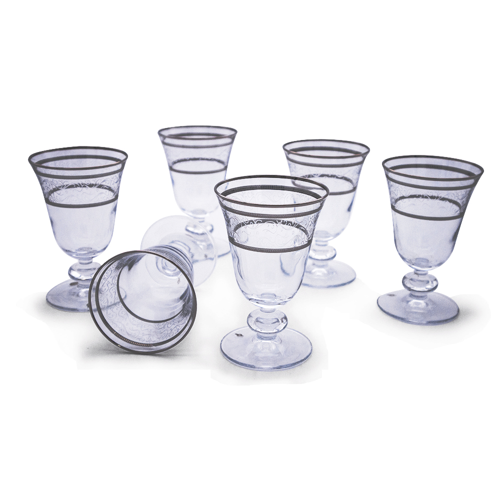 Galia Platinum Stemware Glass Set - 6pcs
