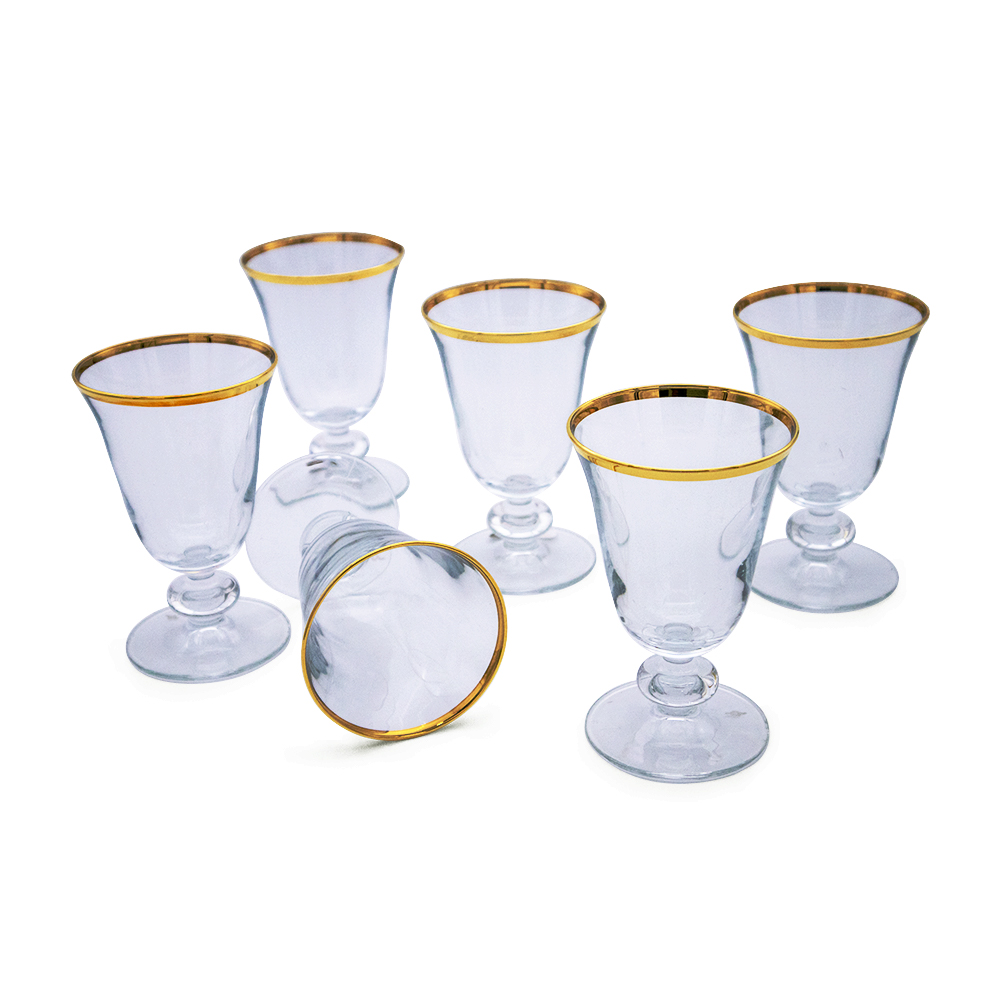 Dalia Gold Stemware Glass Set - 6pcs