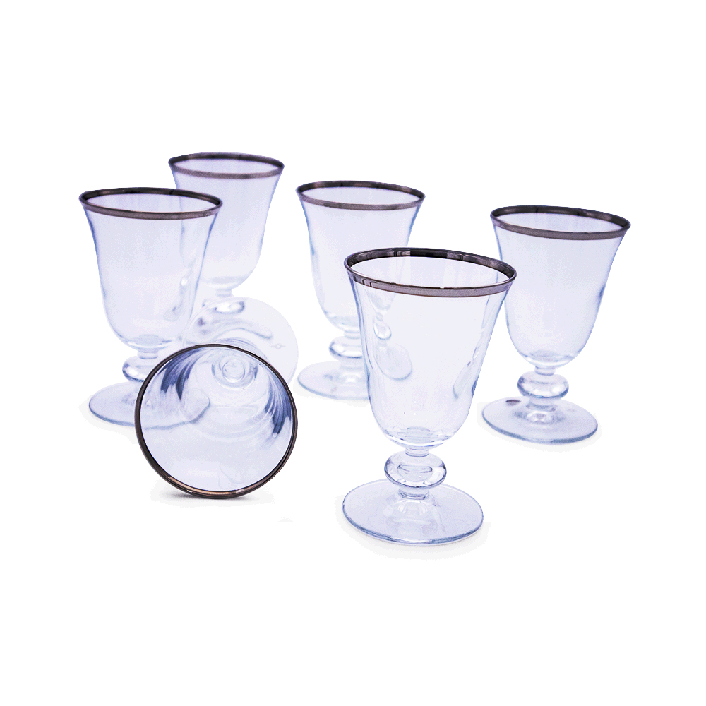 Dalia Platinum Stemware Glass Set - 6pcs