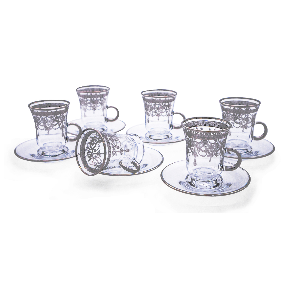 Batik Platinum Tea Set with Handle - 12pcs
